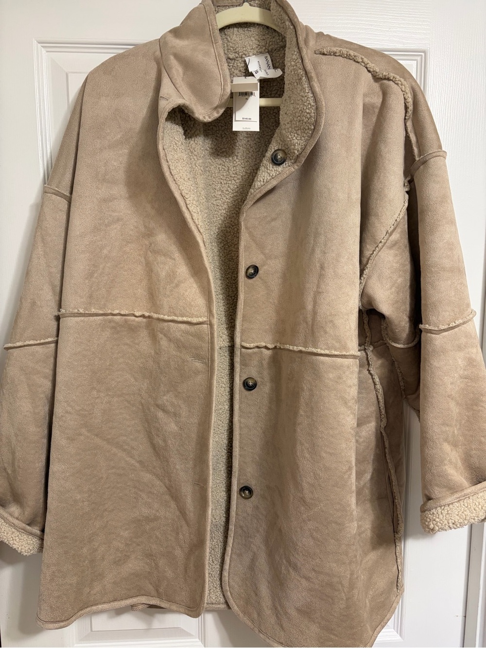 Banana Republic Factory Reversible Vegan Suede Sherpa Jacket